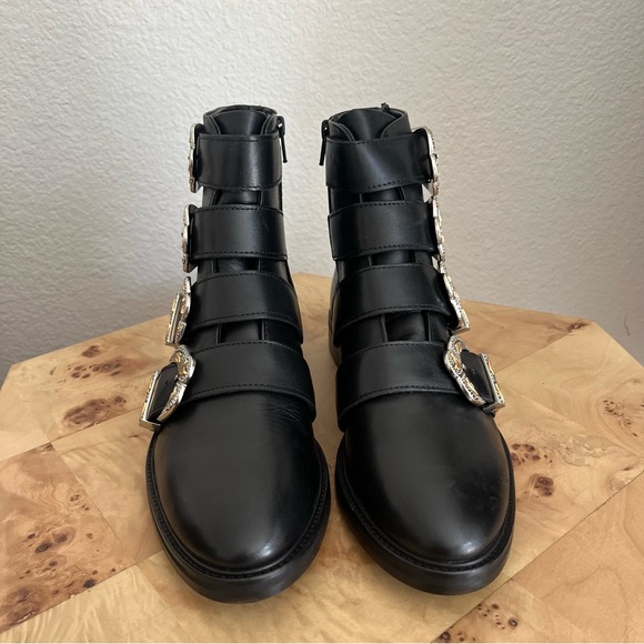 Maje (NWOT) 39 Jackpot Buckled Leather Western Ankle Studded Boots - Picture 6 of 16